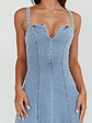 Catch My Drift A-Line Midi Dress Denim Blue - thumbnail 4