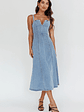 Catch My Drift A-Line Midi Dress Denim Blue - thumbnail 5