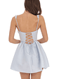 Corset Fit and Flare Dress in Baby Blue - thumbnail 2