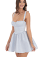 Corset Fit and Flare Dress in Baby Blue - thumbnail 3