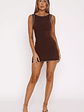 Chill Mode Ribbed Mini Dress Chocolate - thumbnail 5