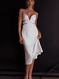 Dance With Me Crossover Bust Midi Dress Ivory - thumbnail 1