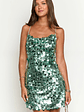 Come And Get It Aqua Sequin Party Mini Dress - thumbnail 2