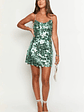 Come And Get It Aqua Sequin Party Mini Dress - thumbnail 3