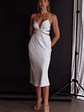 Dance With Me Crossover Bust Midi Dress Ivory - thumbnail 3