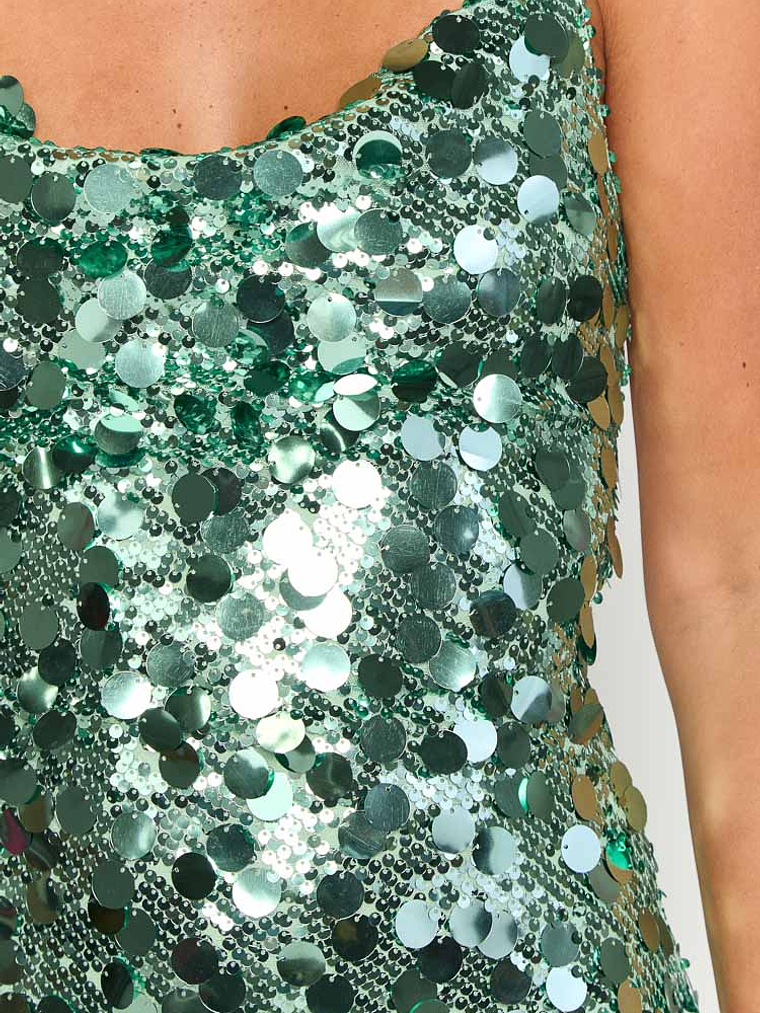 Come And Get It Aqua Sequin Party Mini Dress 6