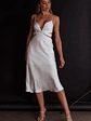 Dance With Me Crossover Bust Midi Dress Ivory - thumbnail 6