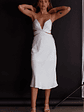 Dance With Me Crossover Bust Midi Dress Ivory - thumbnail 7