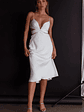 Dance With Me Crossover Bust Midi Dress Ivory - thumbnail 8