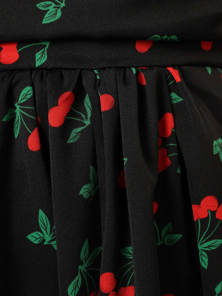 Chlo Puff Sleeve Midi Dress - Cherry Print 2