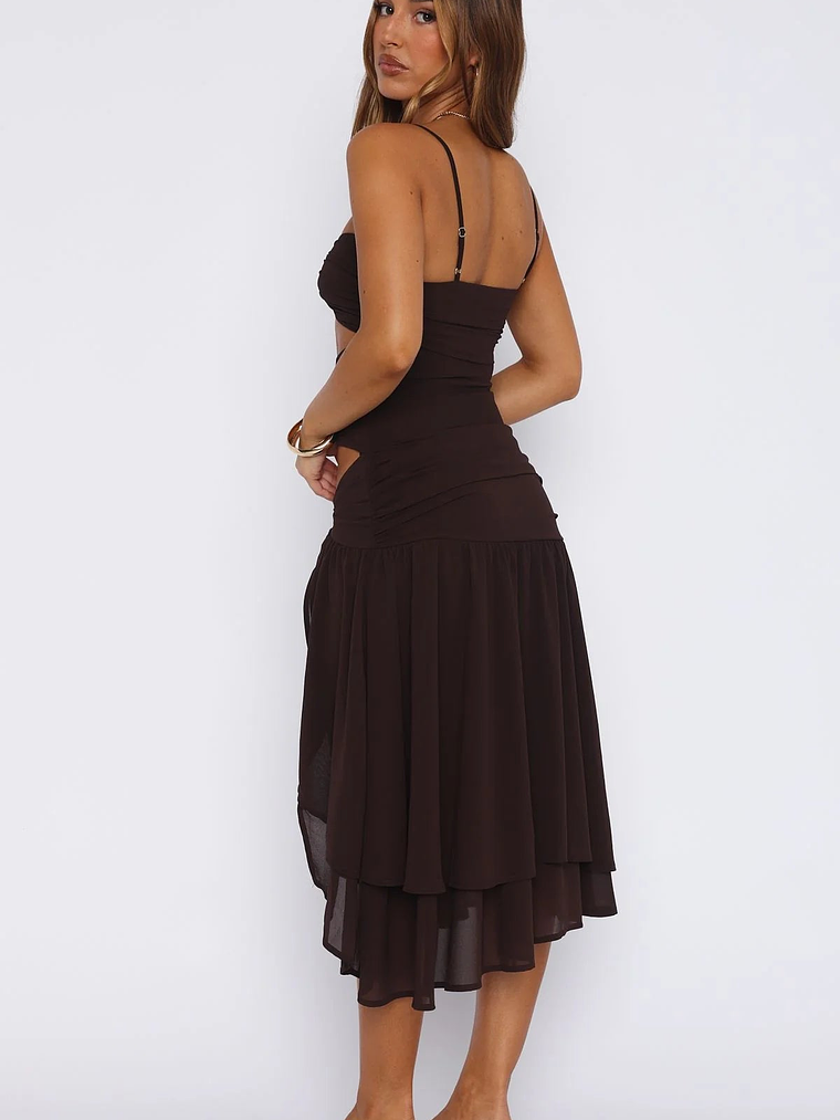 Dancing In Greece Midi Dress Chocolate 5