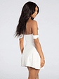 Classics Lover Off-The-Shoulder Satin A-Line Mini Dress - thumbnail 2