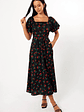 Chlo Puff Sleeve Midi Dress - Cherry Print - thumbnail 4