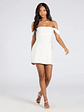Classics Lover Off-The-Shoulder Satin A-Line Mini Dress - thumbnail 3