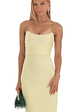 Corset Strapless Maxi Dress in Yellow - thumbnail 4