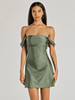 Classics Lover Off-The-Shoulder Satin A-Line Mini Dress - thumbnail 5