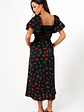 Chlo Puff Sleeve Midi Dress - Cherry Print - thumbnail 6