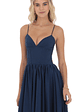 Corset V-Neck Midi Dress in Navy - thumbnail 4