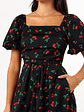 Chlo Puff Sleeve Midi Dress - Cherry Print - thumbnail 10