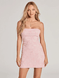 Cutest Style Sequin Bow Strapless Lace-Up Mini Dress - thumbnail 1