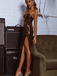 Dancing In September Thigh Split Sequin Dress Bronze - thumbnail 3