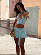 CHARLEE MINI SKIRT ICE BLUE - thumbnail 6