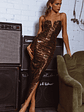Dancing In September Thigh Split Sequin Dress Bronze - thumbnail 7