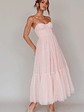 Dancing With Me Sweetheart Tulle Midi Dress Pink - thumbnail 1