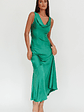 Cecilia Cowl Neck Drape Back Maxi Dress Emerald - thumbnail 4