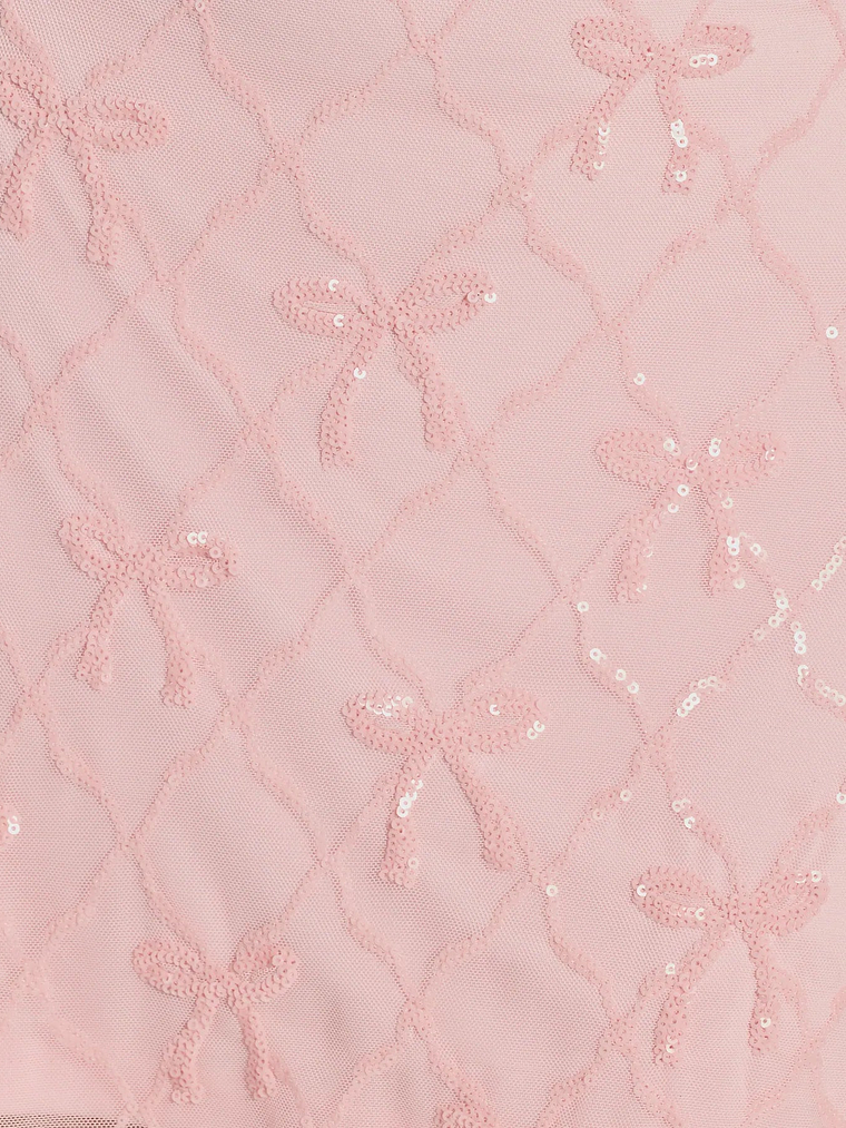 Cutest Style Sequin Bow Strapless Lace-Up Mini Dress 13