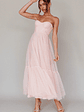 Dancing With Me Sweetheart Tulle Midi Dress Pink - thumbnail 6