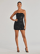 Cutest Style Sequin Bow Strapless Lace-Up Mini Dress - thumbnail 17