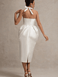 Cosetta | White Halter-Neck Midi Dress With Tulip Skirt - thumbnail 2