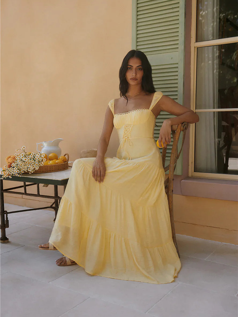 Crystal Waters Maxi Dress Yellow 1