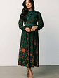 Christine Velvet Embossed Midi Dress | Jade - thumbnail 1