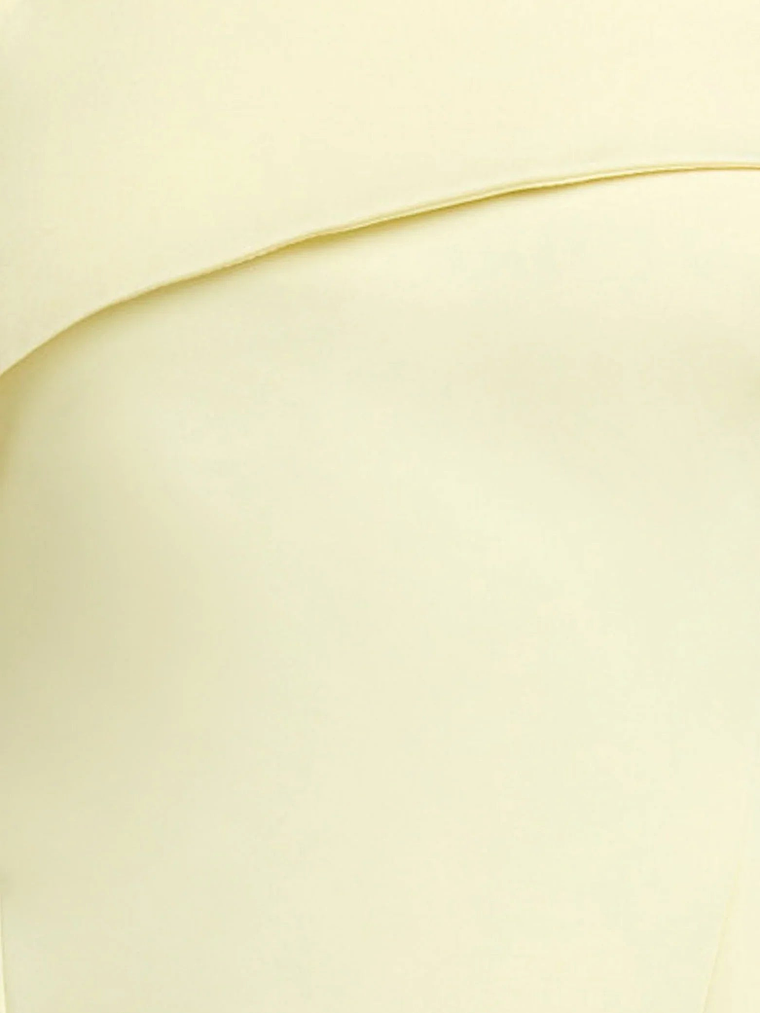 Cecilia Mini Dress Off Shoulder Tie Detail Dress in Lemon 4