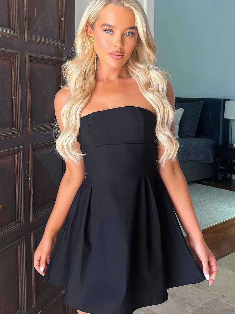 Charlize Strapless Mini Dress - Black 1