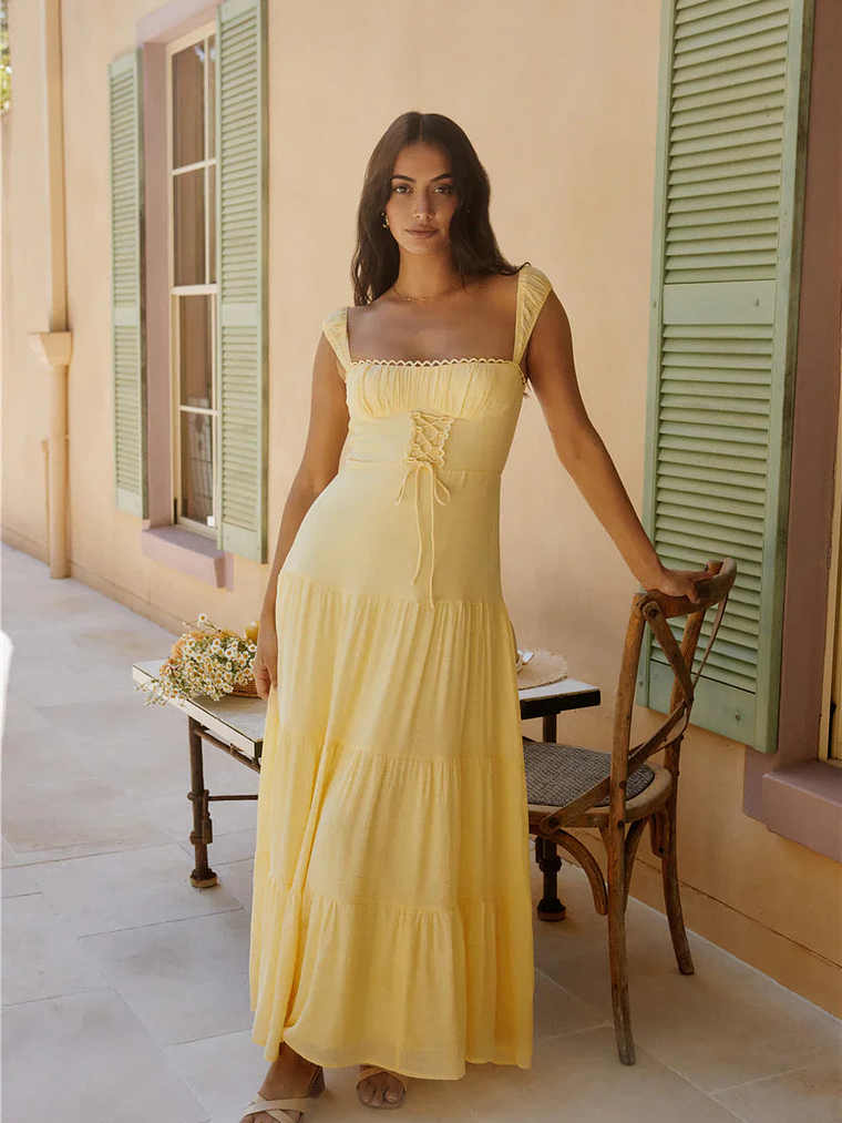 Crystal Waters Maxi Dress Yellow 3