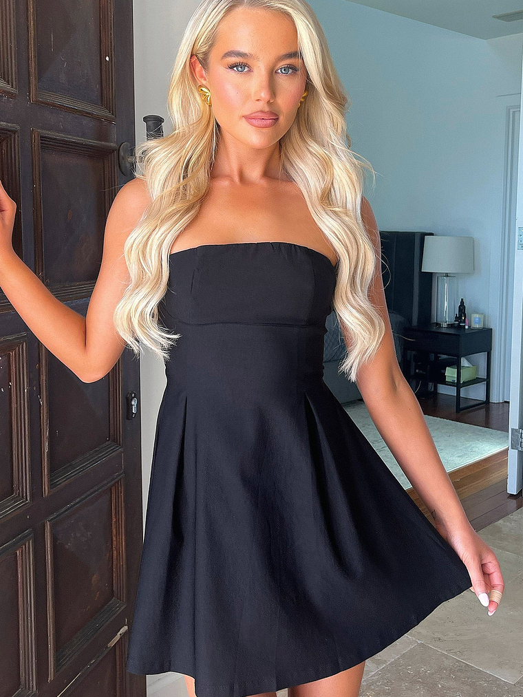 Charlize Strapless Mini Dress - Black 3