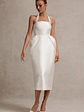 Cosetta | White Halter-Neck Midi Dress With Tulip Skirt - thumbnail 6