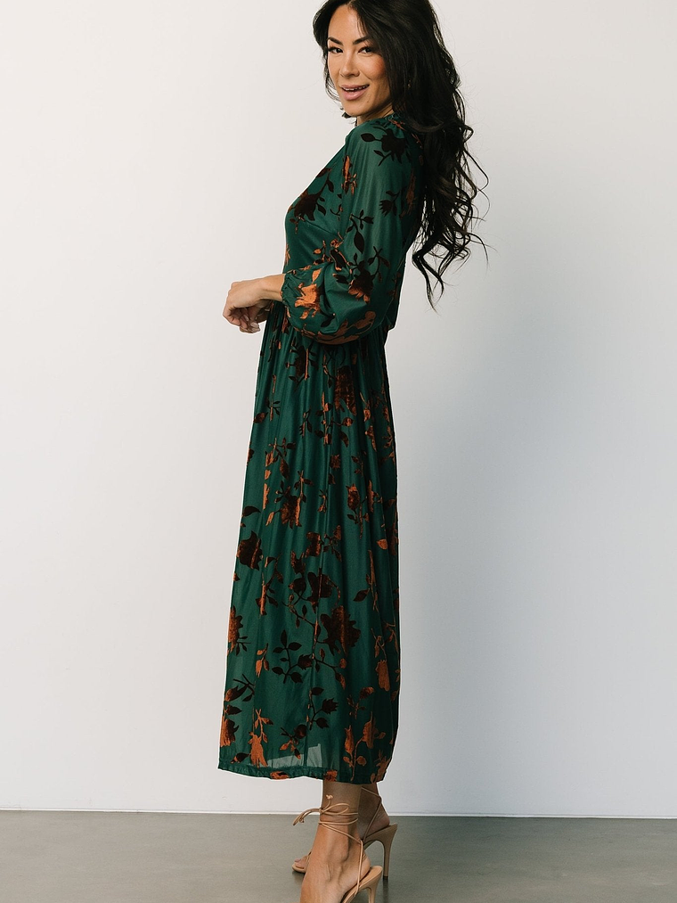 Christine Velvet Embossed Midi Dress | Jade 5