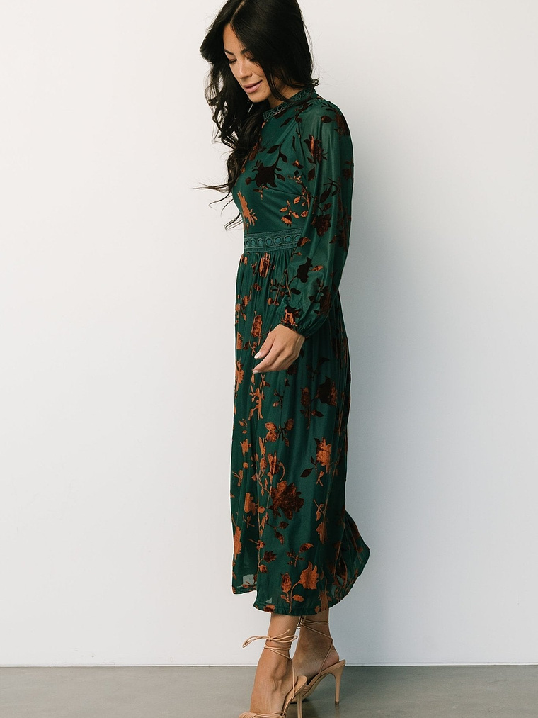 Christine Velvet Embossed Midi Dress | Jade 6