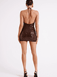 Cecilia Deep V Sequin Mini Dress - Dark Chocolate - thumbnail 10