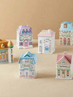 CS Lenox Spice Village 6-Piece Spice Jar Set #2