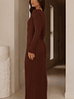 Cyra Long Sleeve Maxi Dress - Chocolate - thumbnail 3