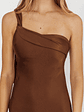 Carmel One-Shoulder Sash Maxi Dress Chocolate - thumbnail 3