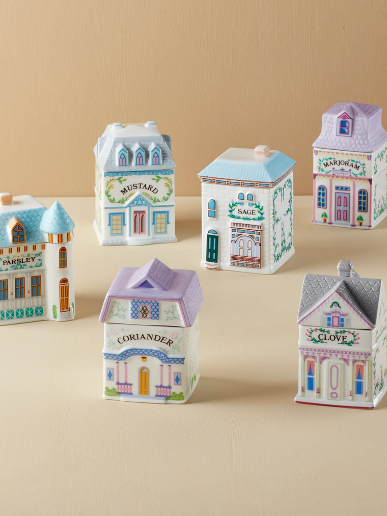 CS Lenox Spice Village 6-Piece Spice Jar Set #3 1