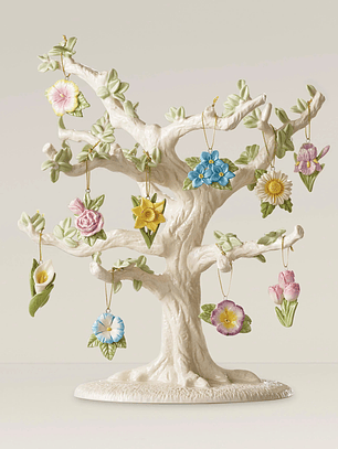 Celebrate Flowers 10-Piece Ornament & Tree Set