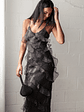 Ciao Ruffles Maxi Dress - Black Leopard - thumbnail 1