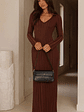 Cyra Long Sleeve Maxi Dress - Chocolate - thumbnail 6